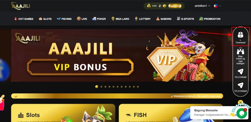 Access the Aaajili Bookmaker link